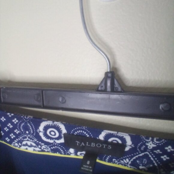 Talbots Skirt Women 8 Straight Short Side Zip Pattern Blue - Picture 6 of 16